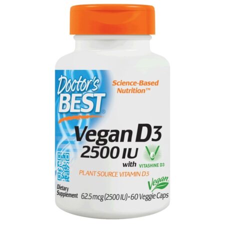 Vitamina D3 Vegana 2500 UI - Cápsulas vegetarianas 60 Doctor's Best