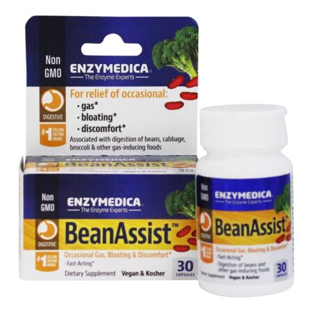 BeanAssist Alívio Para Gás & Inchaço - Cápsulas 30 Enzymedica