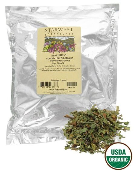 Folha de confrei a granel C / S Organic - 1 lb. Starwest Botanicals