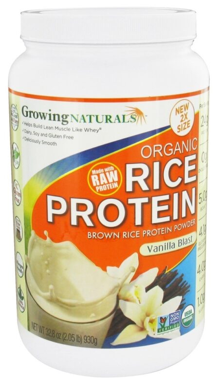 Orgânico Arroz Proteína Baunilha Explosão - 32.8 oz. Growing Naturals