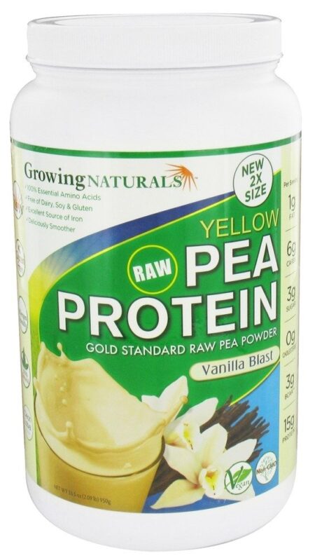 Proteína Raw Raw ervilha Baunilha - 33.5 oz. Growing Naturals