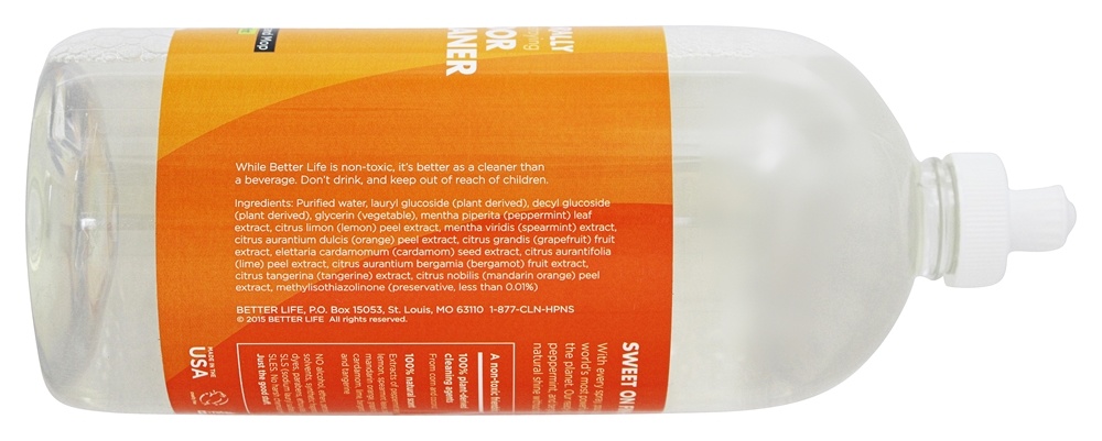 Naturalmente Dirt-Destruindo Chão Limpador Citrus Mint - 32 fl. oz. Better Life - Imagem 2