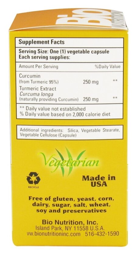 Curcumina De Turmeric 500 mg. - Cápsulas vegetarianas 50 Bio Nutrition - Image 2