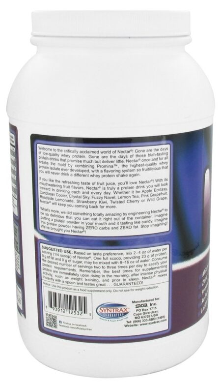 Néctar Soro de leite coalhado Proteína Isolar Selvagem Uva - 2 lbs. Syntrax - Image 3