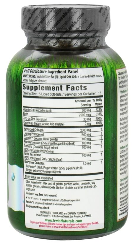 Pure Colágeno para Tecido Profundo com Água de Coco Hidratante - 80 Softgels Irwin Naturals - Image 2