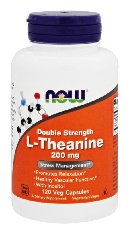 L-Teanina Potência Dupla 200 mg. - Cápsulas vegetarianas 120 NOW Foods