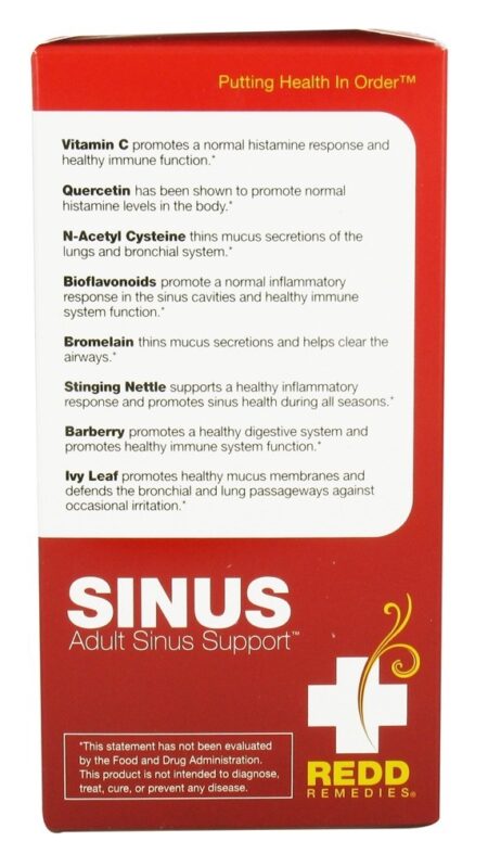 Apoio Sinusal Adulto - 100 Tablet (s) Redd Remedies - Image 4