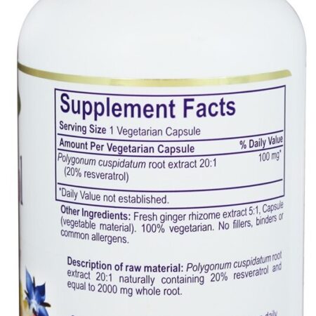Resveratrol 20 : 1 Potência Concentrada - Cápsulas vegetarianas 180 Paradise Herbs - Imagem 2