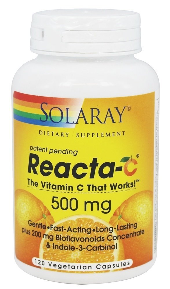Reacta-C com Concentrado de Bioflavonóides 500 mg. - Cápsulas vegetarianas 120 Solaray