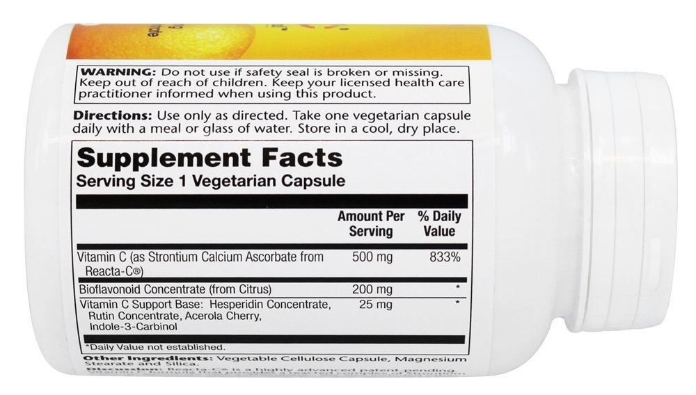 Reacta-C com Concentrado de Bioflavonóides 500 mg. - Cápsulas vegetarianas 120 Solaray - Imagem 2