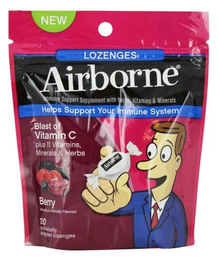 Suporte imune Lozenge Berry - 20 Contagem Airborne