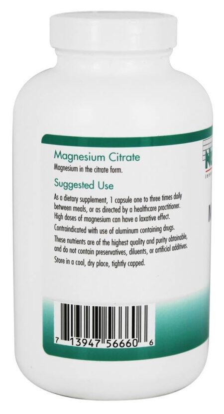 Citrato de Magnésio 170 mg. - Cápsulas vegetarianas 180 Nutricology - Image 3