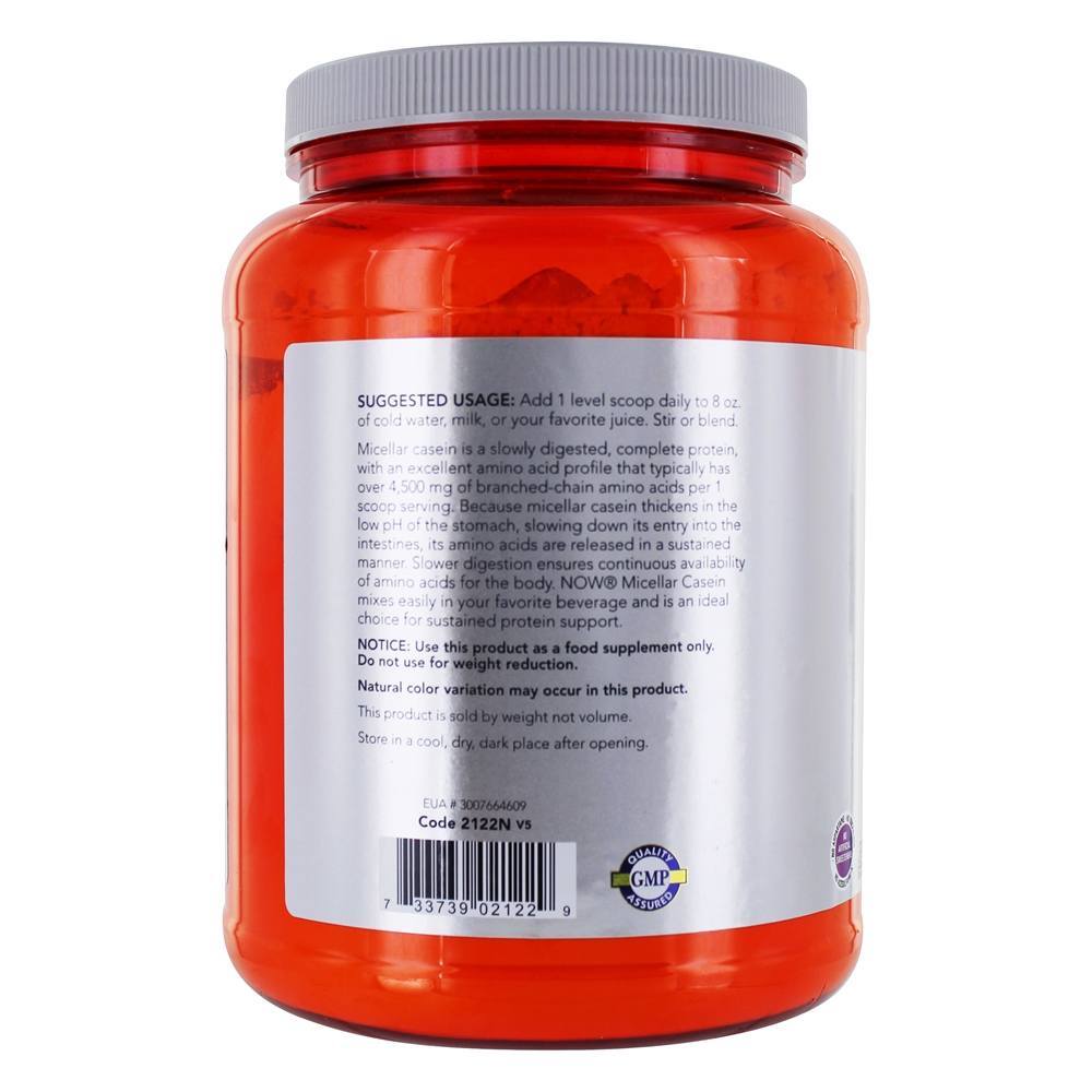 AGORA Sports Micellar Casein Protein Powder Sem sabor - 1.8 lbs. NOW Foods - Imagem 3