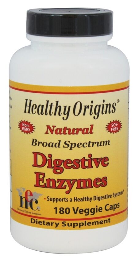 Natural Broad Spectrum Enzimas digestivas - Cápsulas vegetarianas 180 Healthy Origins