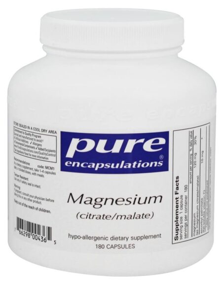 Magnésio (citrato / malato) - Cápsulas 180 Pure Encapsulations