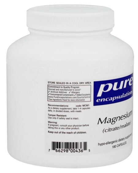 Magnésio (citrato / malato) - Cápsulas 180 Pure Encapsulations - Image 3