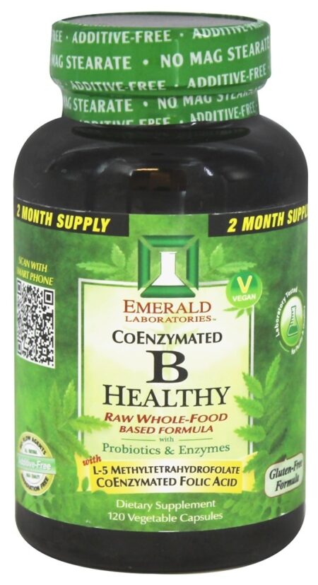 Coenzymated B Healthy Complexo B Coenzimado - Cápsulas vegetarianas 120 Emerald Labs