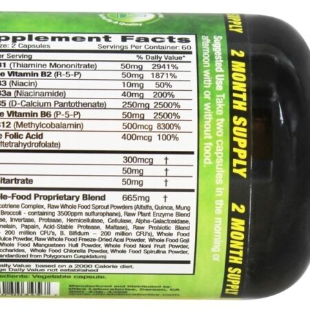 Coenzymated B Healthy Complexo B Coenzimado - Cápsulas vegetarianas 120 Emerald Labs - Imagem 2