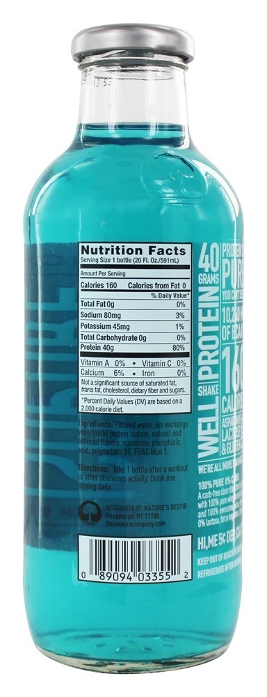 Isopure Zero Carb RT Azul Framboesa - 20 fl. oz. Nature's Best - Imagem 2