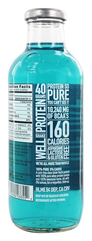 Isopure Zero Carb RT Azul Framboesa - 20 fl. oz. Nature's Best - Imagem 3