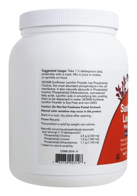 Lecitina de Girassol - 1 lb. NOW Foods - Image 3