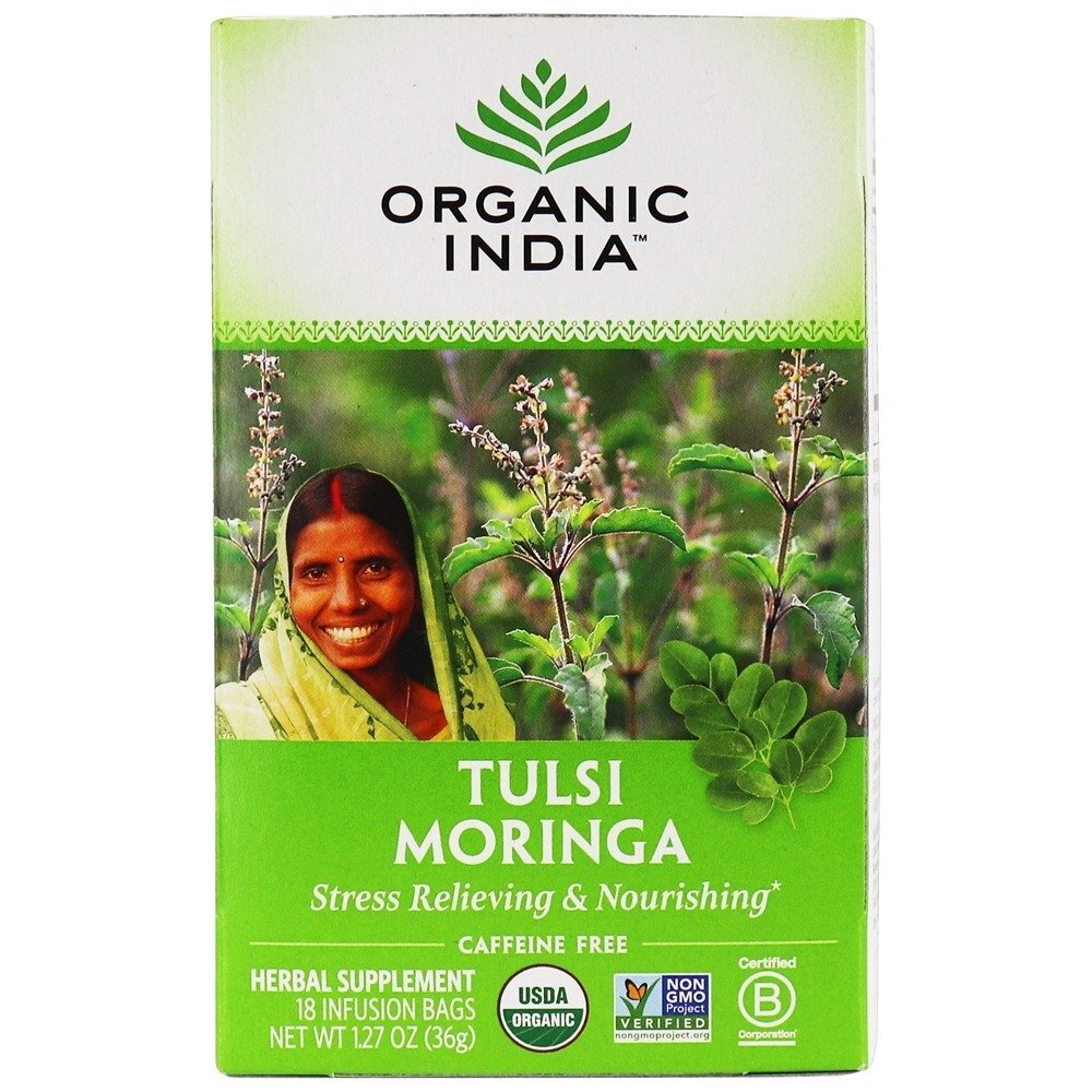 Chá De Moringa De Tulsi - 18 Saquinhos de Chá Organic India
