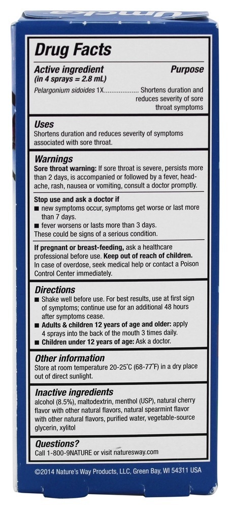 Umcka Garganta Spray Cereja-Mentol - 1.9 fl. oz. Nature's Way - Imagem 2