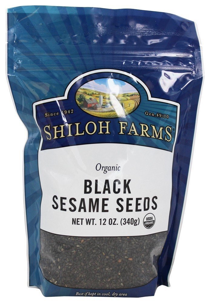 Sementes de gergelim preto orgânico - 12 oz. Shiloh Farms