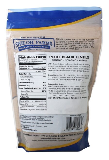 Lentilhas Pretas Pequenas - 16 oz. Shiloh Farms - Image 2