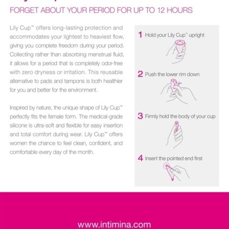 Menstrual Cuidar Lírio Copo Tamanho Um Rosa - 1 xícara (s) Intimina - Imagem 3
