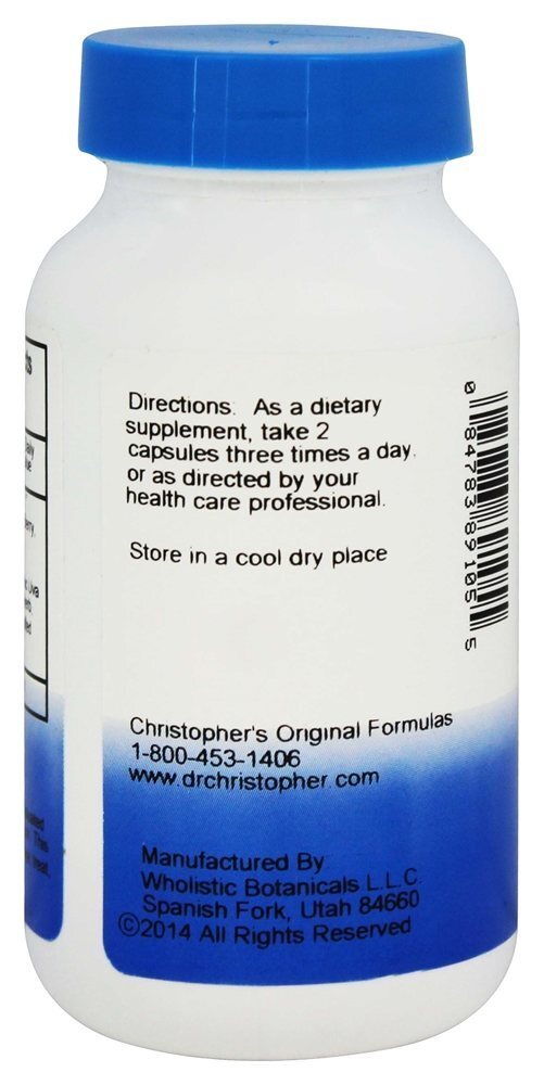 Fórmula da bexiga 475 mg - Cápsulas vegetarianas 100 Dr. Christopher's Original Formulas - Imagem 3