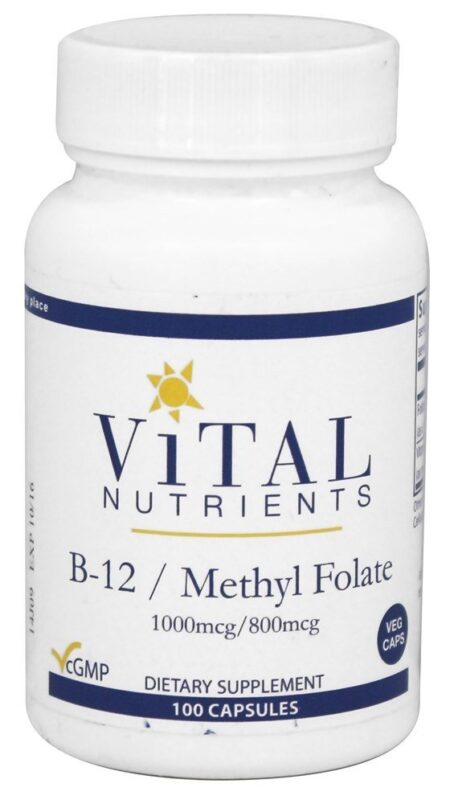 Vitamina B12 / Folato De Metila - Cápsulas vegetarianas 100 Vital Nutrients