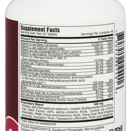 Multivitamínico Diário Para Garotas Adolescentes - 90 Comprimidos vegetarianos Michael's Naturopathic Programs - Imagem 2