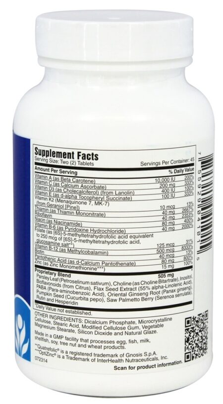 Teen Boys Tabs Multivitamínico Diário Para Rapazes - 90 Comprimidos vegetarianos Michael's Naturopathic Programs - Image 2