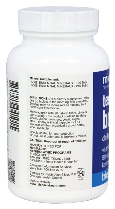 Teen Boys Tabs Multivitamínico Diário Para Rapazes - 90 Comprimidos vegetarianos Michael's Naturopathic Programs - Image 3