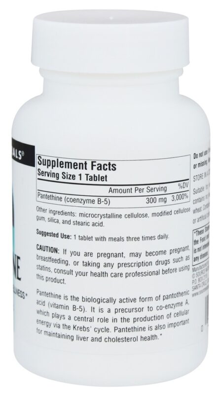 Pantethine 300 mg. - 90 Tablets Source Naturals - Image 2