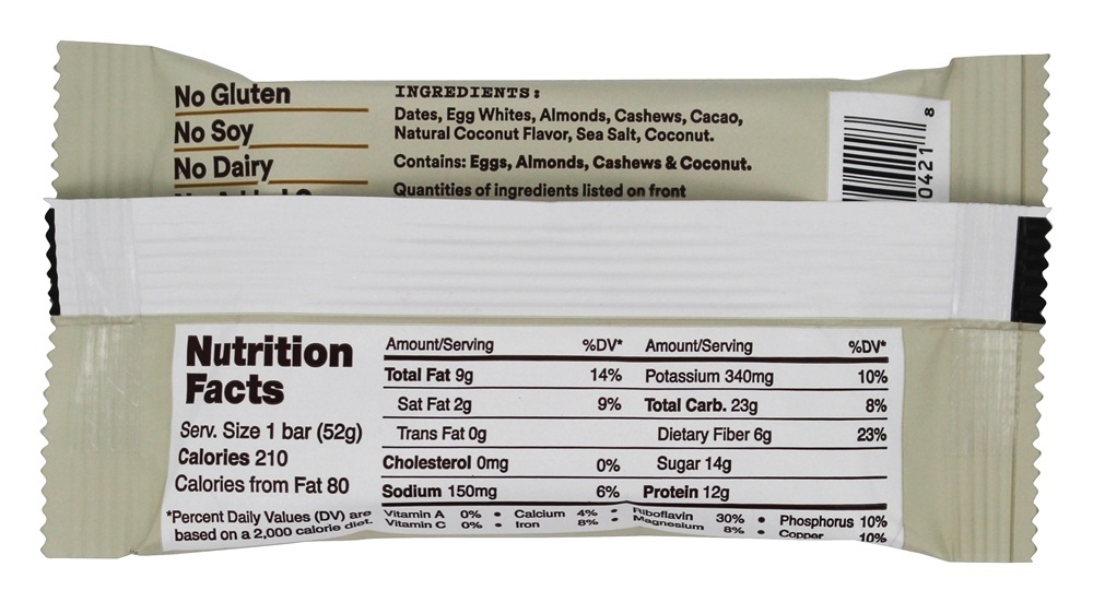 Chocolate De Coco De Proteína - 1.83 oz. RXBAR - Imagem 2