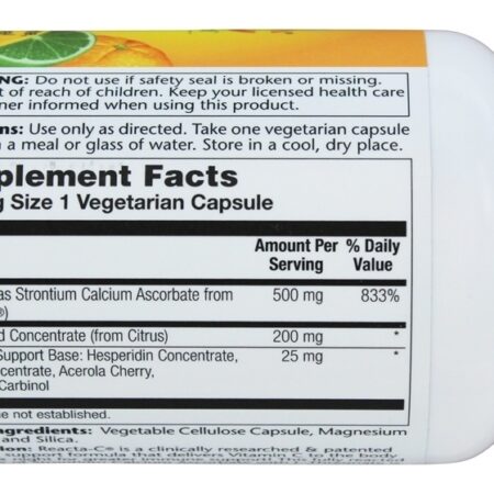 Reacta C com Bioflavonóides 500 mg. - Cápsulas vegetarianas 180 Solaray - Imagem 2