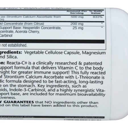 Reacta C com Bioflavonóides 500 mg. - Cápsulas vegetarianas 180 Solaray - Imagem 3