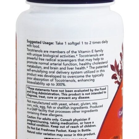 Tocotrienóis da palma vermelha 50 mg. - 60 Softgels NOW Foods - Imagem 3