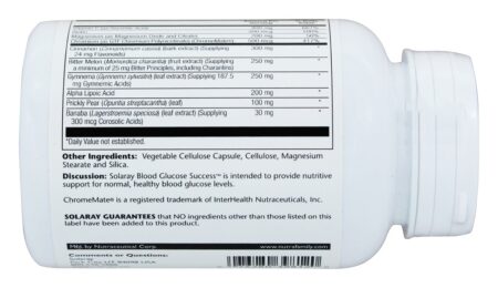 Blood Glucose Success Para a Manutenção dos Níveis de Glicose - Cápsulas vegetarianas 90 Solaray - Image 3