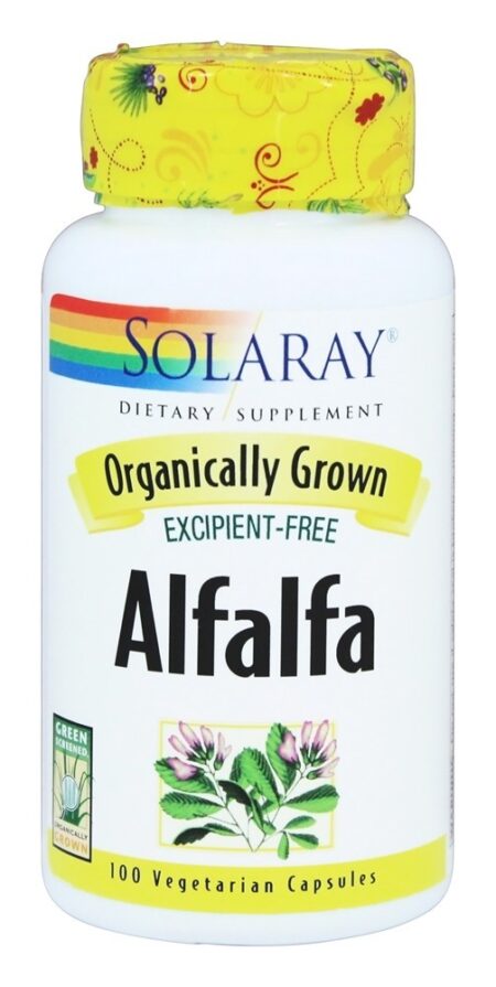 Alfafa cultivada organicamente - Cápsulas vegetarianas 100 Solaray