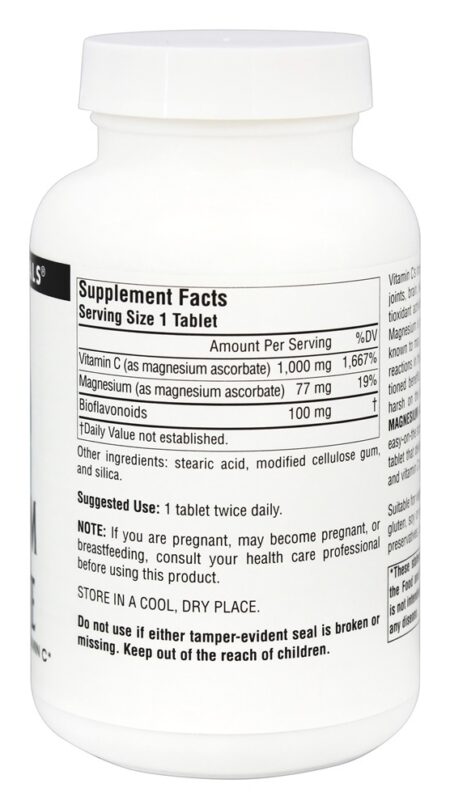 Ascorbato de Magnésio 1000 mg. - 120 Tablets Source Naturals - Image 2