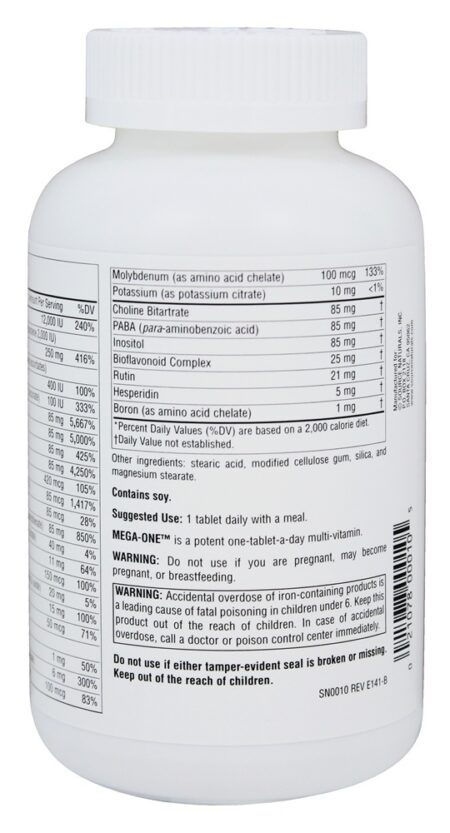 Mega-uma alta potência multi-vitamina com minerais - 180 Tablets Source Naturals - Image 3