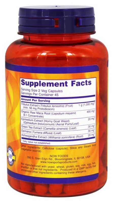 NOW Sports Tribulus Extreme Masculino Performance Formula - Cápsulas vegetarianas 90 NOW Foods - Image 2