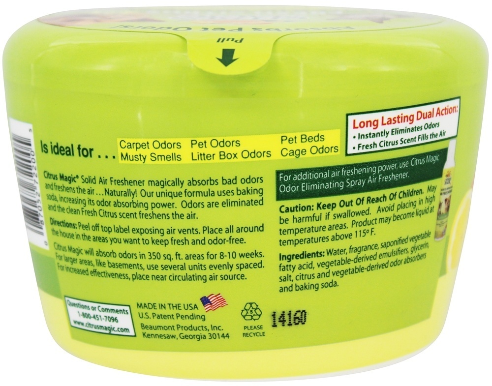 Odor do refrogerador de ar contínuo do animal de estimação que absorve o citrino fresco - 20 oz. Citrus Magic - Imagem 2