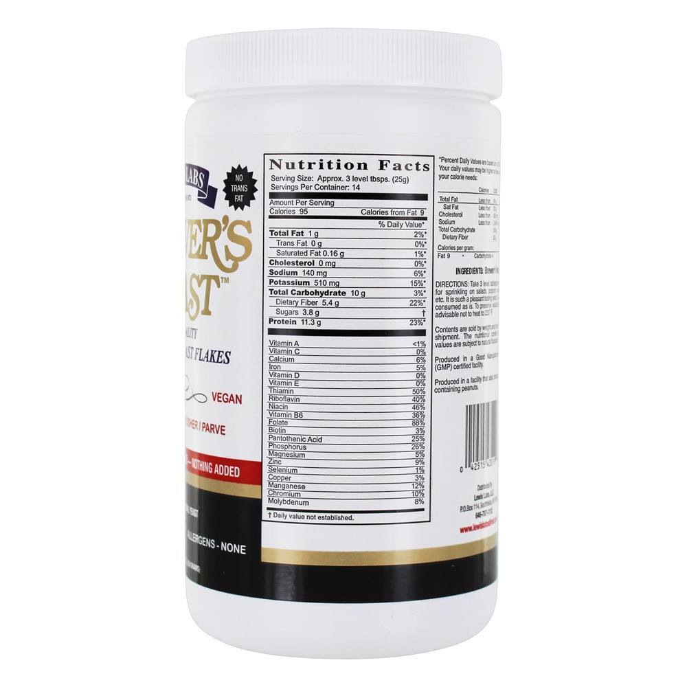 Alta qualidade Pure flocos de levedura de cerveja - 12.35 oz. Lewis Labs - Imagem 2