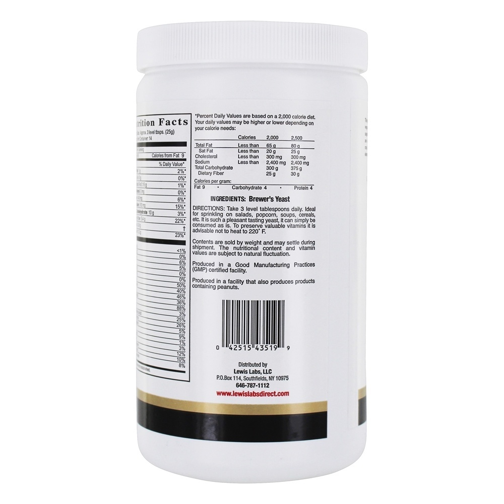 Alta qualidade Pure flocos de levedura de cerveja - 12.35 oz. Lewis Labs - Imagem 3