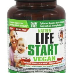 Vida Começar Vegan Probiotic Pó para Crianças, Crianças & Mães 1 Bilhões de UFC - 1.25 oz. Natren