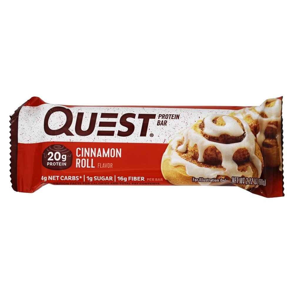 Barra de proteína barra de proteína canela rolo - 2.12 oz. Quest Nutrition